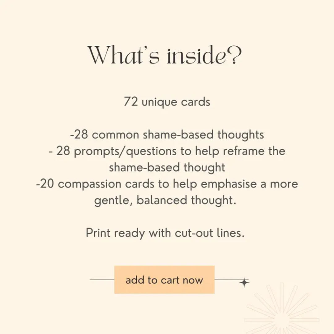 Shame Reframe Card Game: Therapy Tool for Trauma & PTSD (Digital Download)