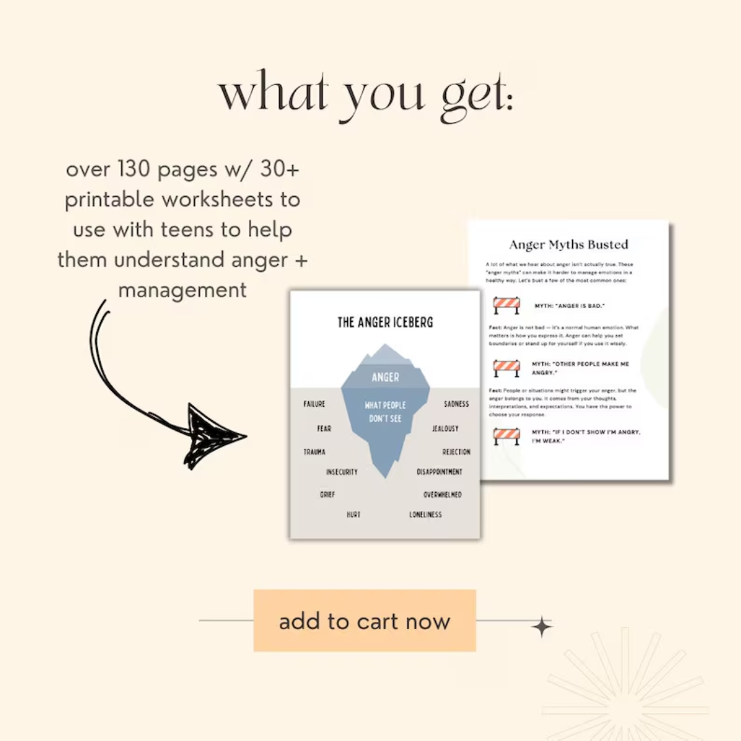 Anger Management Worksheets for Teens: Therapy Exercises & Activities (PDF Download)
