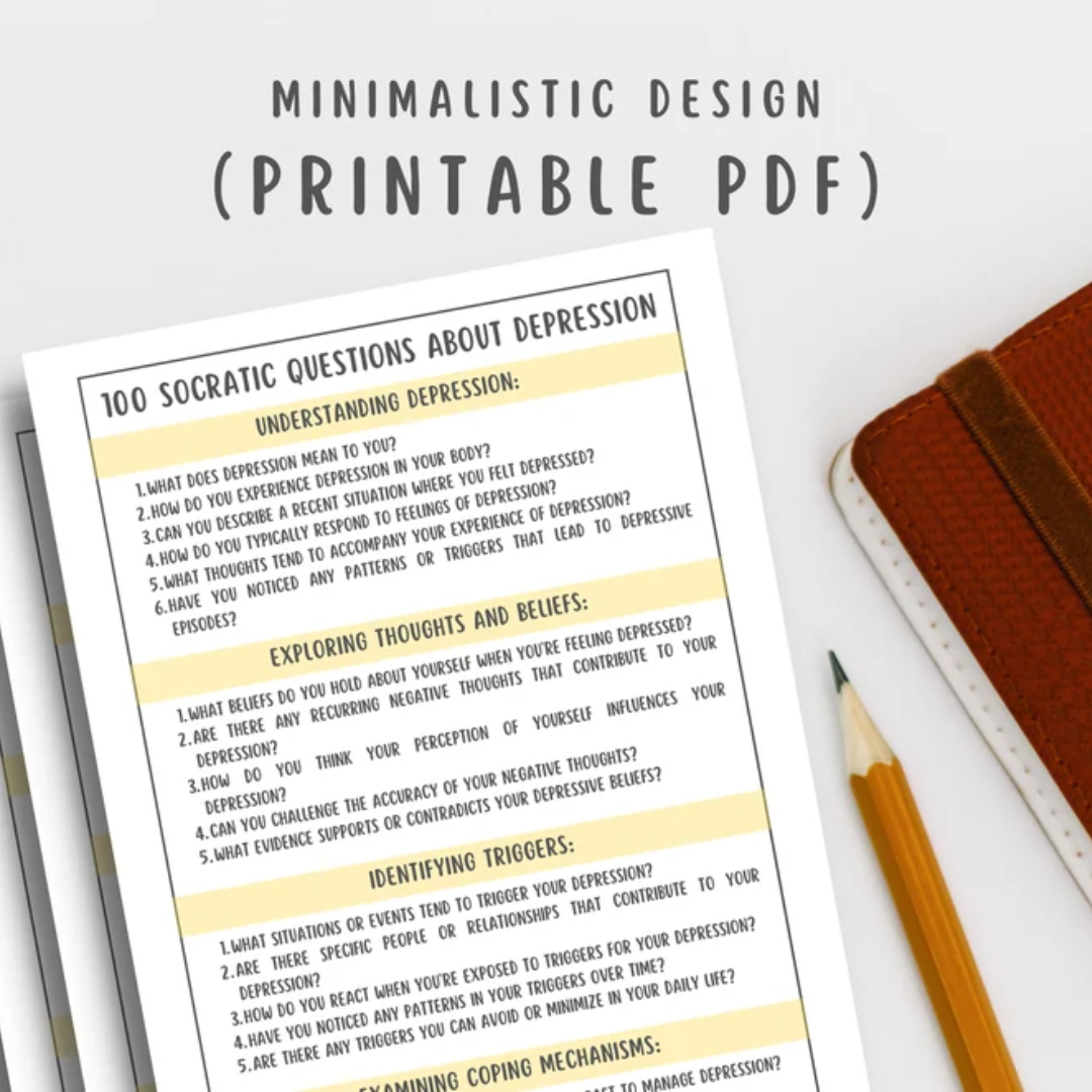 1000 Socratic Therapy Questions, Intervention Phrases, Therapy Cheat Sheet ACT, Mental Health Counsellor Resources, Critical Thinking