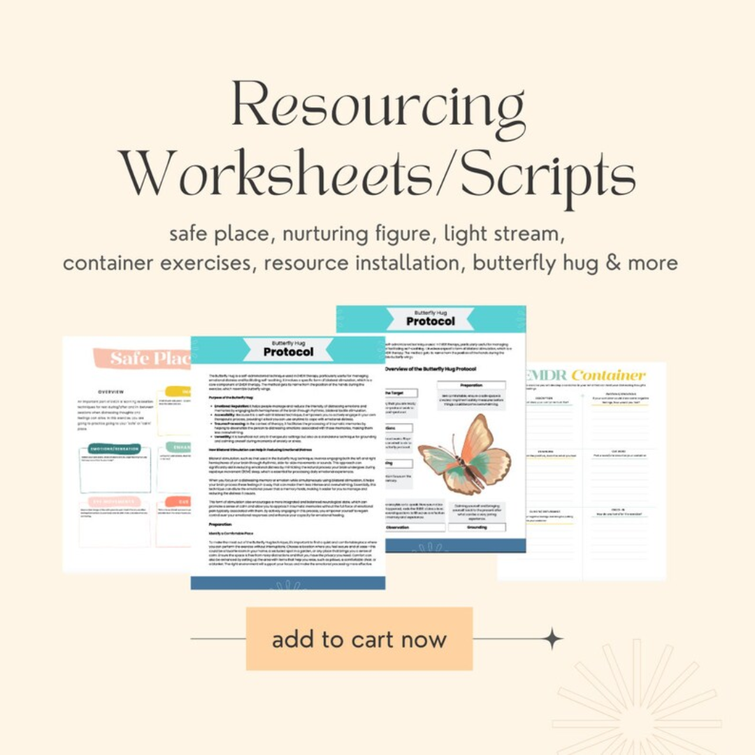 EMDR Worksheets Bundle: Therapist Scripts, History, Assessment, Window of Tolerance + more (Digital Download)