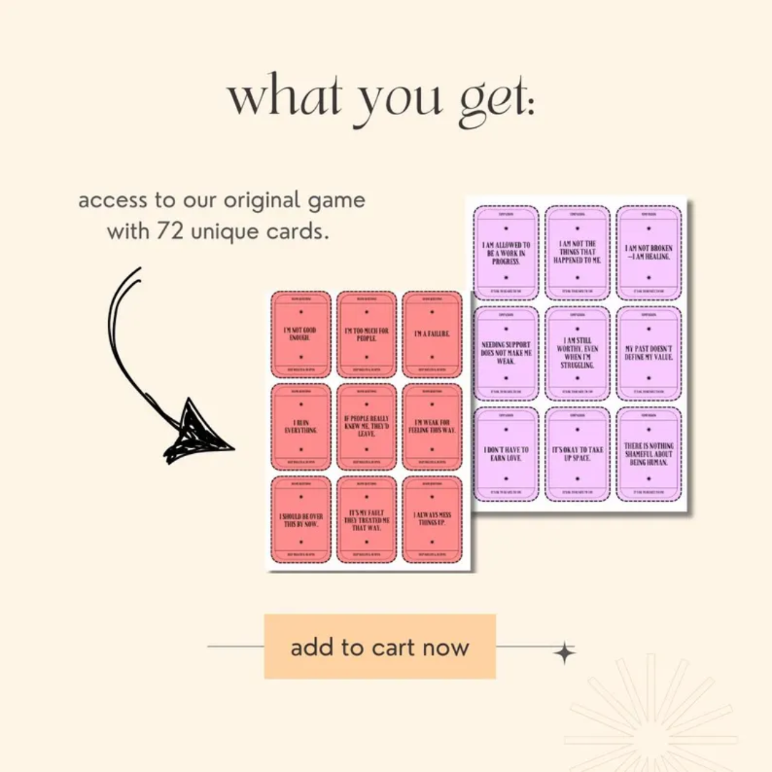 Shame Reframe Card Game: Therapy Tool for Trauma & PTSD (Digital Download)
