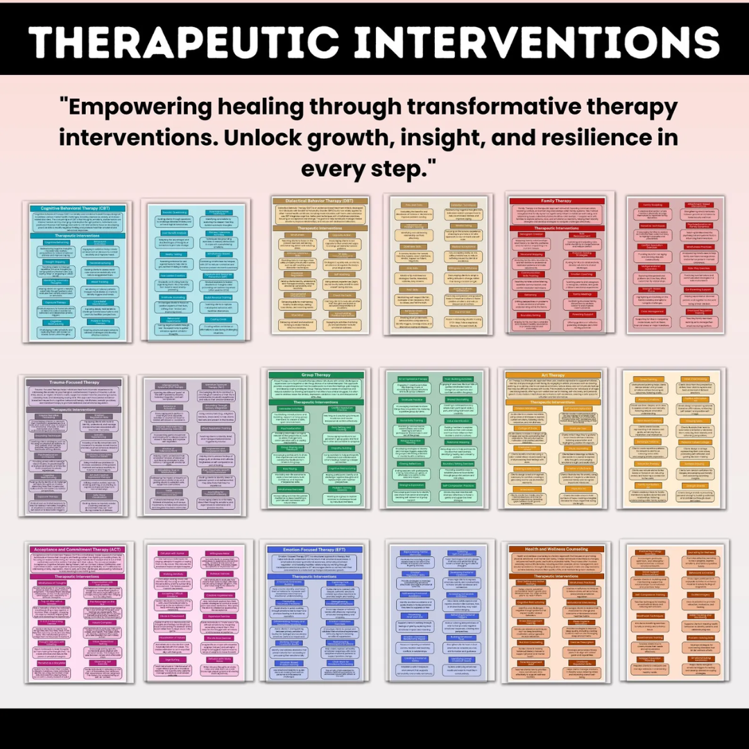 1700 Therapy Interventions, Mental Health Techniques, Therapy Cheat Sheet, Cognitive Behavioral, Digital Download, Psychotherapy Notes