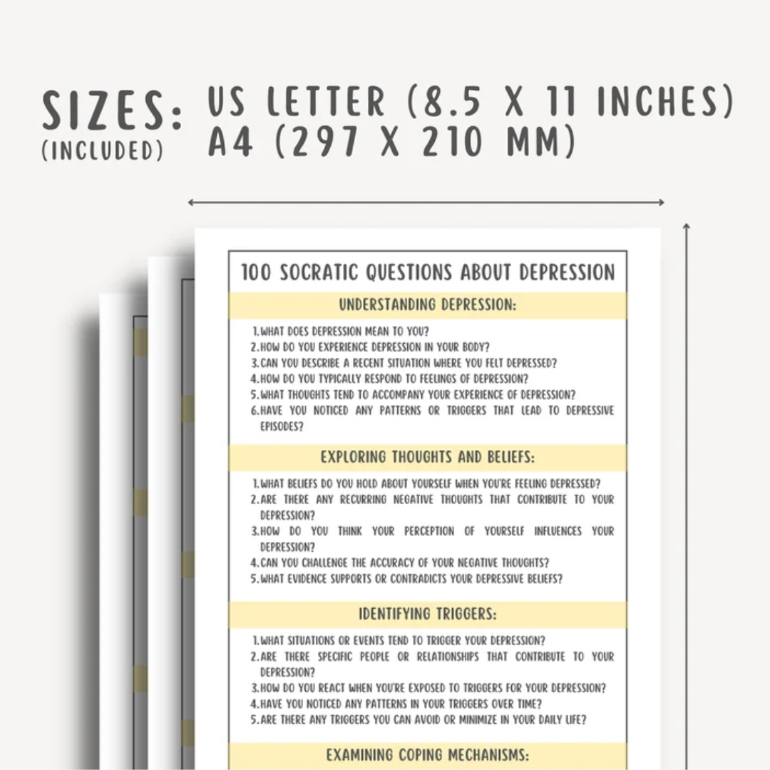 1000 Socratic Therapy Questions, Intervention Phrases, Therapy Cheat Sheet ACT, Mental Health Counsellor Resources, Critical Thinking