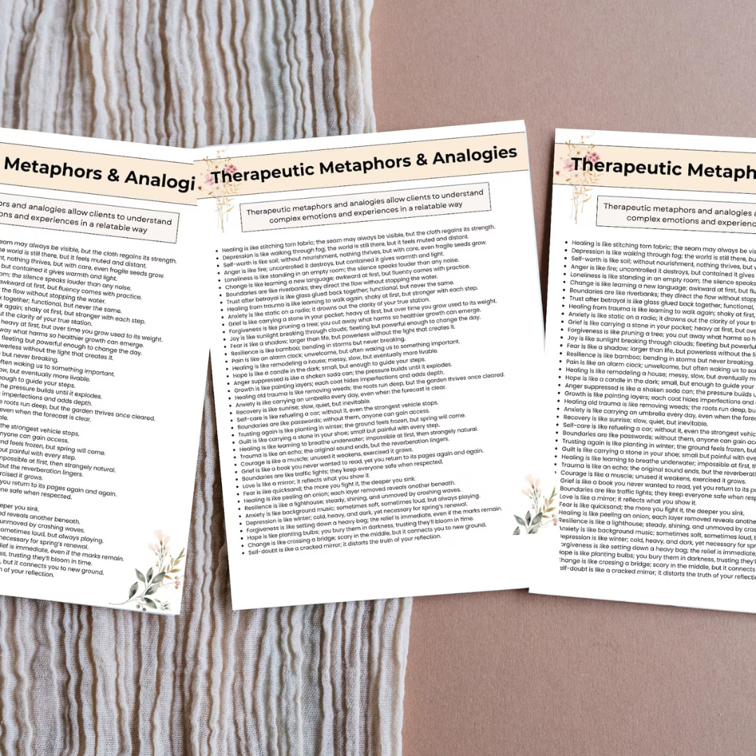 Counselor One-Liners Cheat Sheets, Therapy Tools For Counselors, 150+ Statements, Reflection Journal Prompts, Therapy Reference Printable