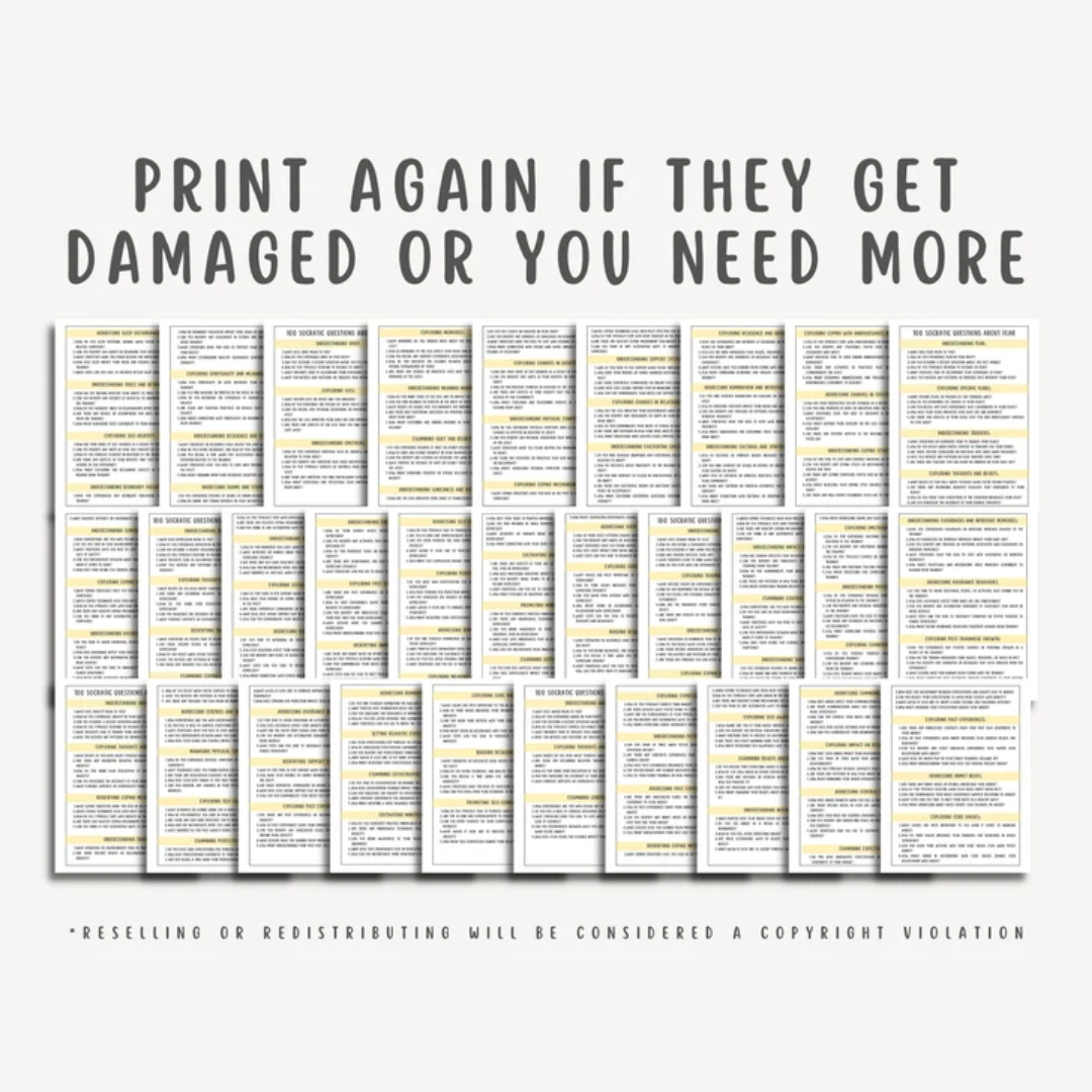 1000 Socratic Therapy Questions, Intervention Phrases, Therapy Cheat Sheet ACT, Mental Health Counsellor Resources, Critical Thinking